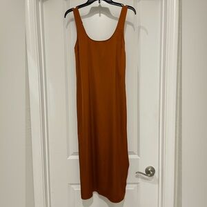 Abercrombie and Fitch Burnt Orange Midi Slip Dress